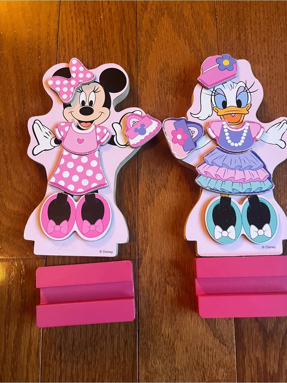 Melissa & Doug Minnie & Daisy Magnetic Dress-Up Set - Pink, Purple, Yellow, Teal